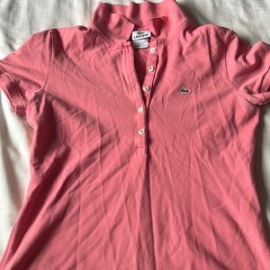 Small lacoste pink polo button up